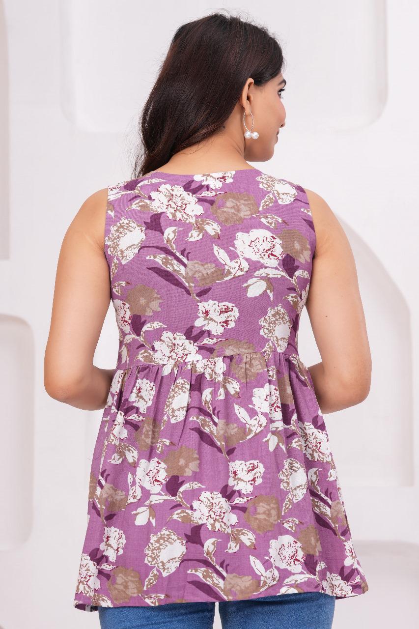 Women's Floral V-Neck Top