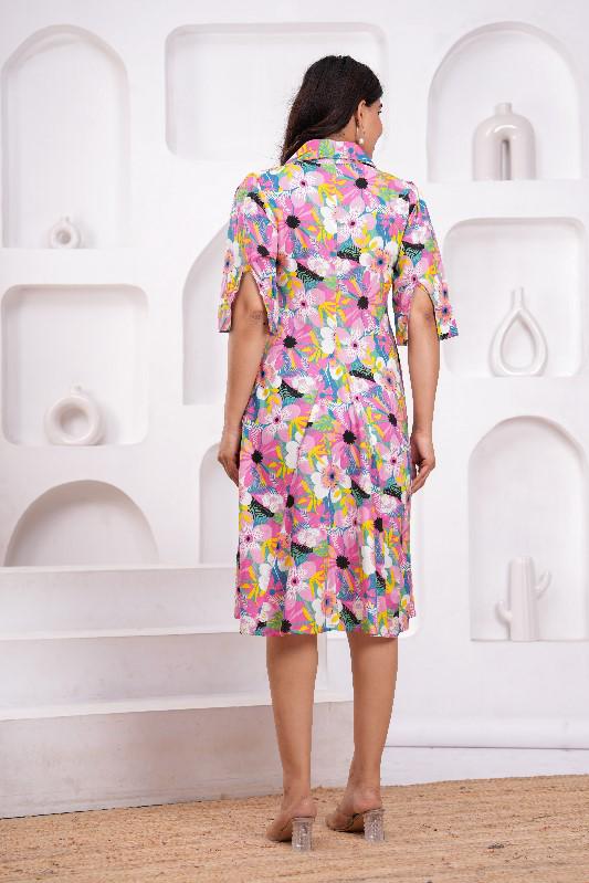 Multi-Color Floral Midi Dress