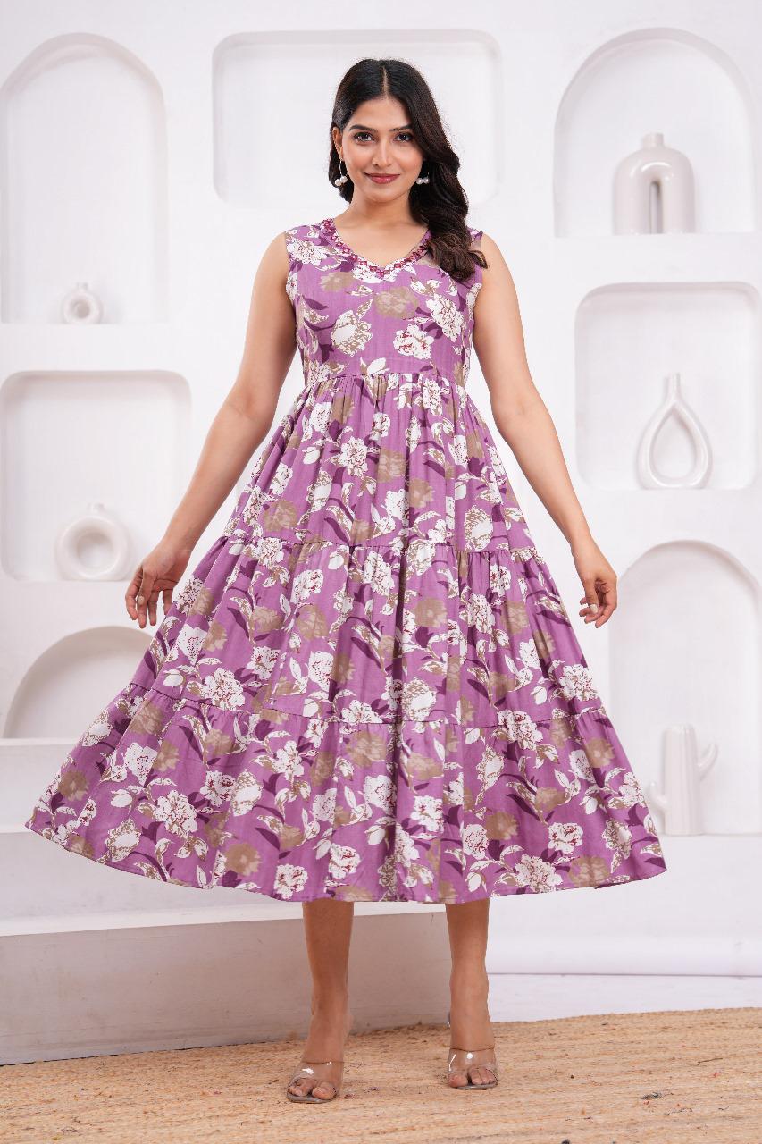 Women's Sleeveless Floral Midi