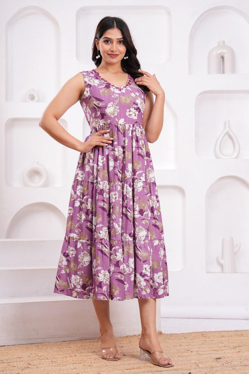 Women's Sleeveless Floral Midi