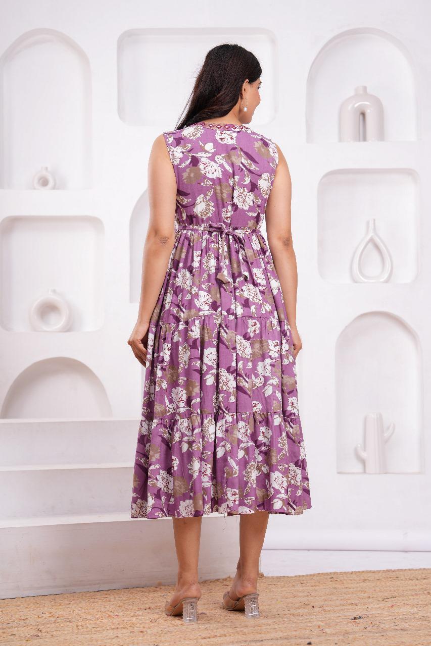Women's Sleeveless Floral Midi